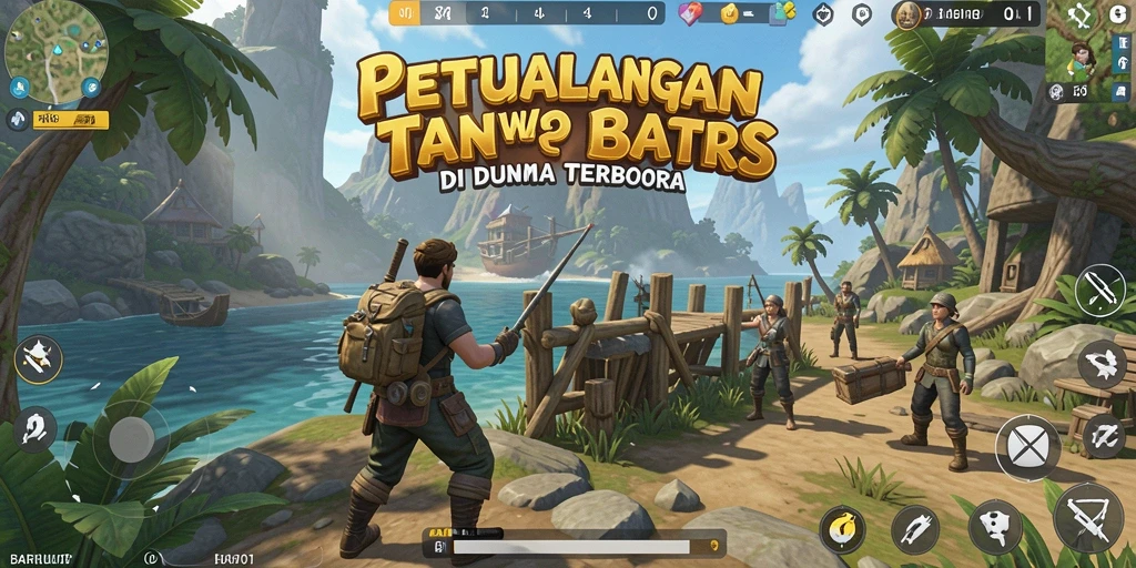 Tampilan gameplay dari <strong>BARU01</strong> yang menampilkan petualangan di dunia terbuka.