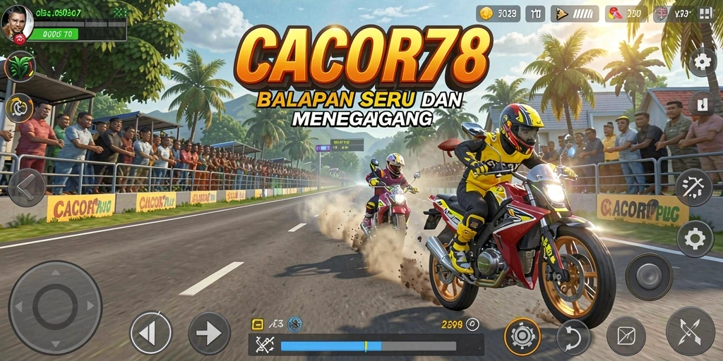 Tampilan menarik dari gameplay balapan di CACOR78.