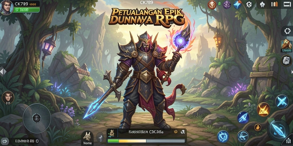 Screenshot gameplay CK789 yang menunjukkan aksi pertarungan epik di dunia RPG.