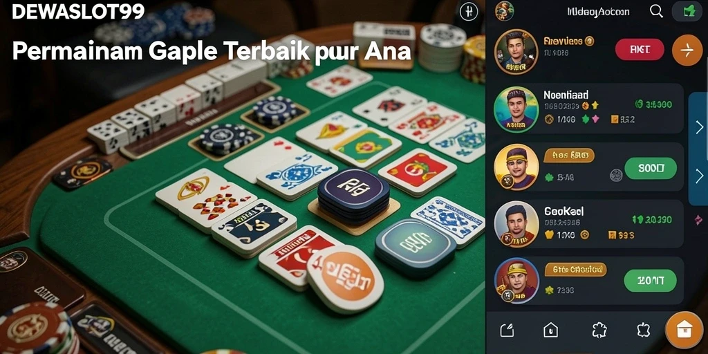 Tampilan gameplay seru DEWASLOT99 saat bermain Gaple.