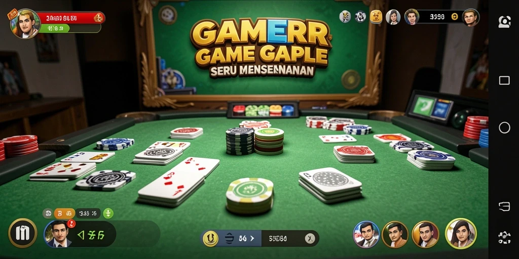 Tampilan menarik GAMERP dengan gameplay Gaple yang mendebarkan.