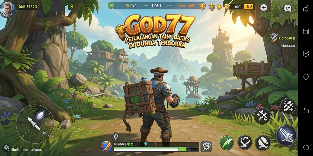 Tampilan gameplay <strong>GOD77</strong> yang memukau dalam dunia terbuka.