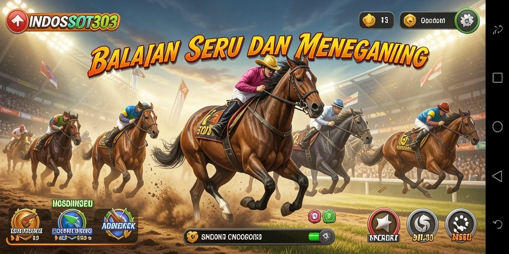 Tangkapan layar utama INDOSLOT303 menampilkan momen balapan mendebarkan.