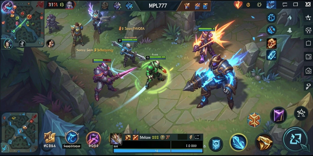 Gameplay seru MPL777 di arena pertempuran MOBA.