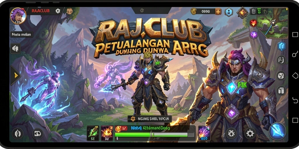 Tangkapan layar dari gameplay seru RAJACLUB dalam pertempuran epik.