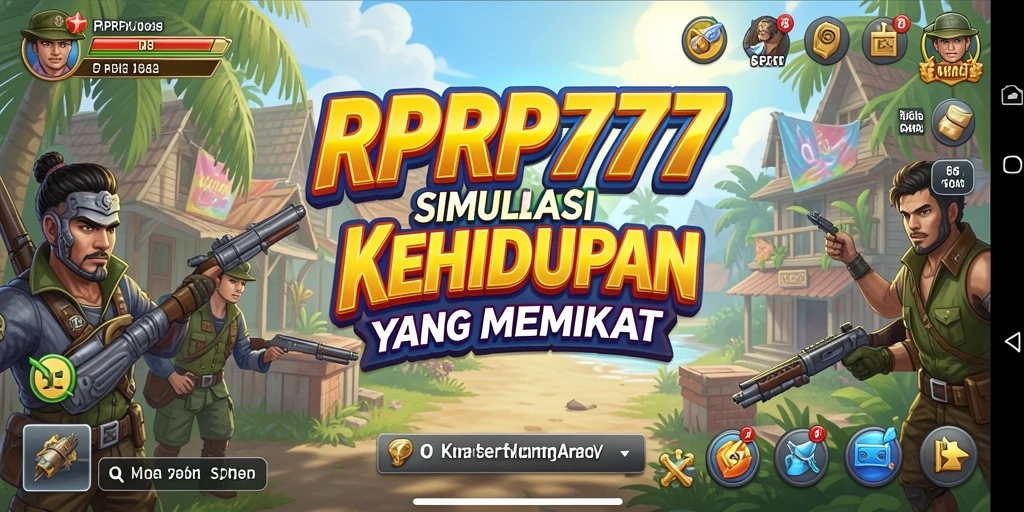 Screenshot RPRP777 menampilkan karakter dalam misi simulasi kehidupan.
