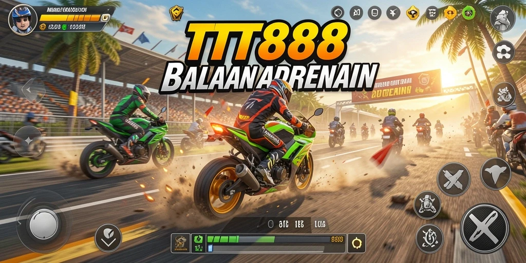Gameplay seru dari TTT888 saat balapan motor kencang.