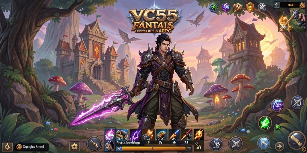 Tampilan gameplay penuh aksi dari VC55 dalam dunia ARPG.